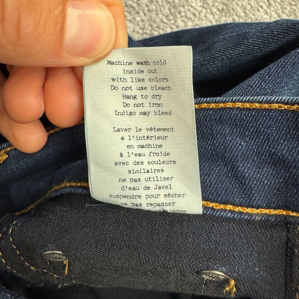 Rag & Bone Skinny Denim Jeans Womens  26 Bedford Blue Dark Wash Raw Hem 27x26 - Picture 15 of 16